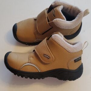 KEEN Kids Tan and Black Hook-and-Loop Ankle Boots